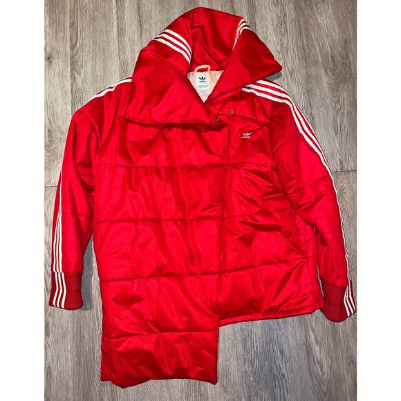 adidas - TRACKTOP PUFFER Jacket / L / Red - Picture 2 of 13